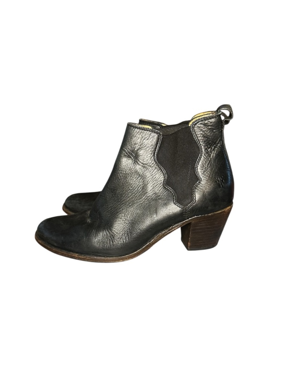 Frye Black Leather Chelsea Ankle Booties